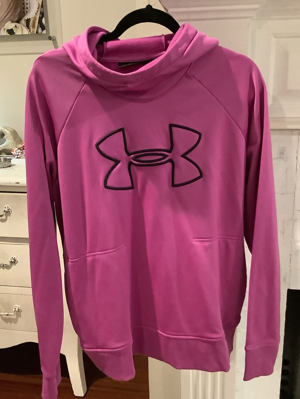 Under Armour Magenta Hooded Pullover with Contrast Logo